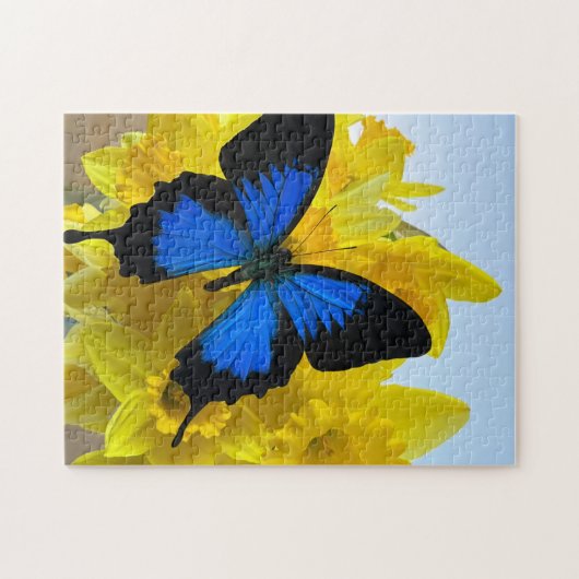 Blauer Schmetterling Puzzle (Horizontal)