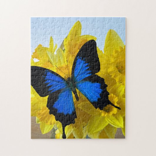 Blauer Schmetterling Puzzle (Vertikal)