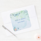 Blauer Schmetterling Quadratischer Aufkleber (Umschlag)