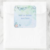 Blauer Schmetterling Quadratischer Aufkleber (Tasche)