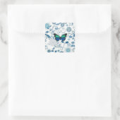 Blauer Schmetterling Quadratischer Aufkleber (Tasche)