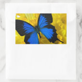 Blauer Schmetterling Rechteckiger Aufkleber (Tasche)