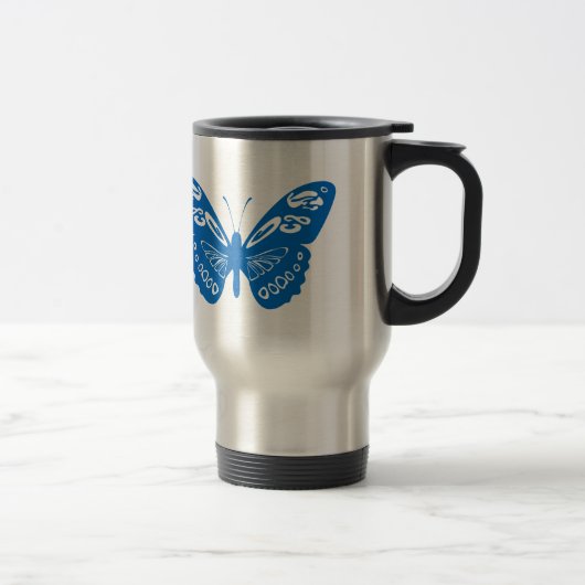 Blauer Schmetterling Reisebecher (Rechts)