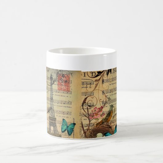 Blauer Schmetterling Robin-Vogelnest Kaffeetasse (Mittel)