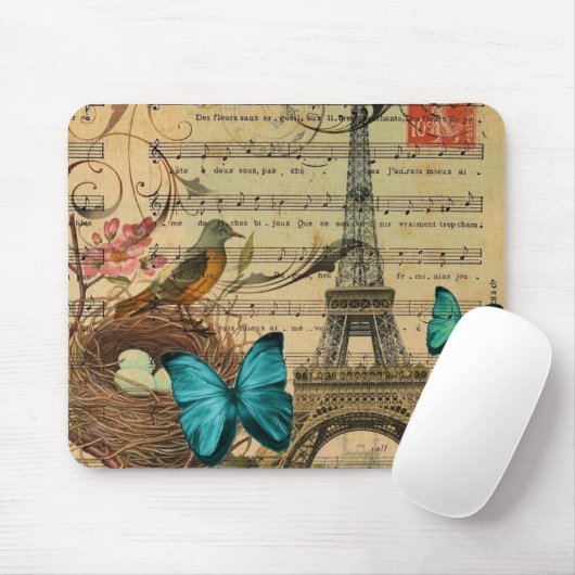 Blauer Schmetterling Robin-Vogelnest Mousepad (Mit Mouse)