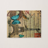 Blauer Schmetterling Robin-Vogelnest Puzzle (Horizontal)