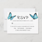 Blauer Schmetterling RSVP Karte (Vorderseite)