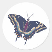 Blauer Schmetterling Runder Aufkleber (Vorderseite)