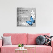 Blauer Schmetterling Rustikal Leinwanddruck (Insitu (Wohnzimmer))