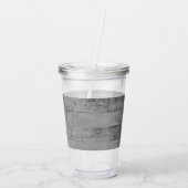 Blauer Schmetterling Rustikaler Personalisierter A Acryltrinkbecher (Rückseite)