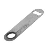 Blauer Schmetterling Rustikaler Personalisierter B Speed Flaschenöffner (Rückseite Schrägansicht)