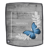 Blauer Schmetterling Rustikaler Personalisierter R Rucksack (Abnehmbare Front)