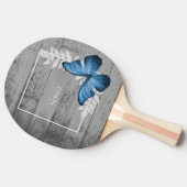 Blauer Schmetterling Rustikaler Pingpong Paddle Tischtennis Schläger (Seitenansicht)