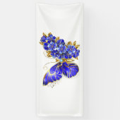 Blauer Schmetterling Saphir Banner (Vertikal)