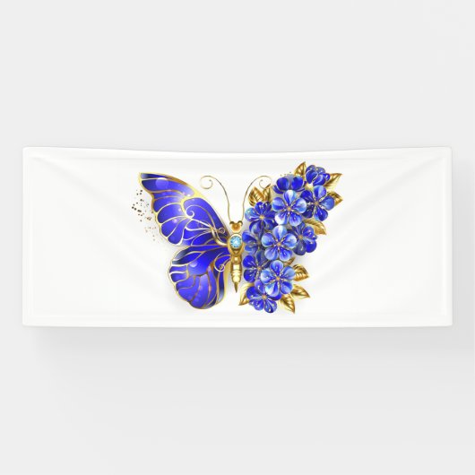 Blauer Schmetterling Saphir Banner (Horizontal)