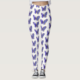 Blauer Schmetterling Saphir Leggings