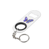 Blauer Schmetterling Saphir Mini Flaschenöffner (Rückseite Schrägansicht)