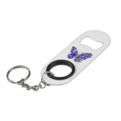 Blauer Schmetterling Saphir Mini Flaschenöffner (Vorderseite Schrägansicht)