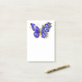 Blauer Schmetterling Saphir Post-it Klebezettel (Auf Schreibtisch)