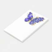 Blauer Schmetterling Saphir Post-it Klebezettel (angewinkelt)