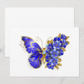 Blauer Schmetterling Saphir Save The Date (Vorne/Hinten)