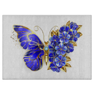 Blauer Schmetterling Saphir Schneidebrett