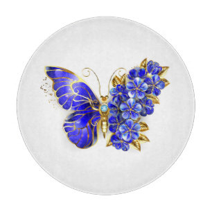 Blauer Schmetterling Saphir Schneidebrett