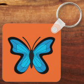 Blauer Schmetterling Schlüsselanhänger (Rückseite)