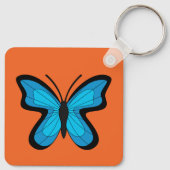 Blauer Schmetterling Schlüsselanhänger (Rückseite)