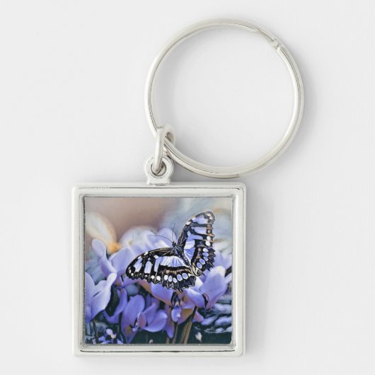 Blauer Schmetterling Schlüsselanhänger (Vorne)