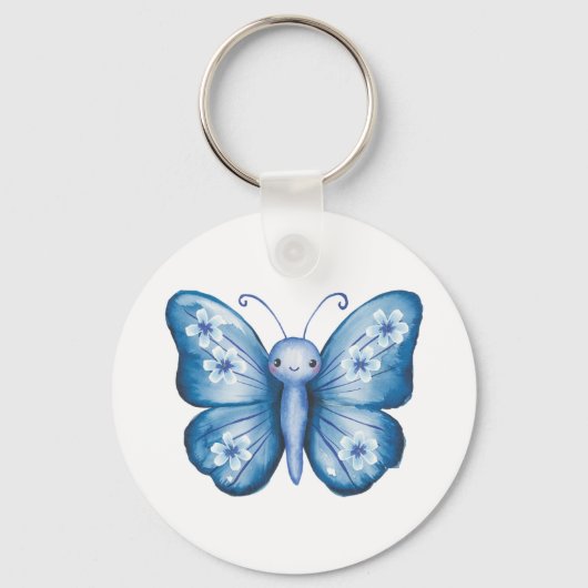 Blauer Schmetterling Schlüsselanhänger (Vorderseite)