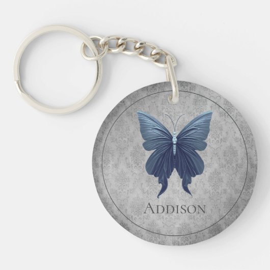 Blauer Schmetterling Schlüsselanhänger (Vorderseite)