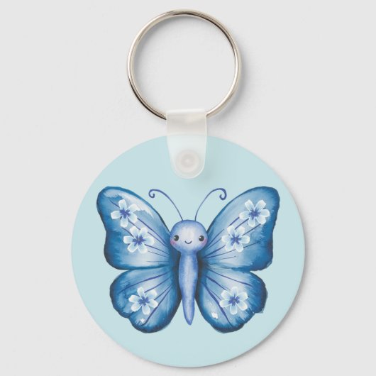 Blauer Schmetterling Schlüsselanhänger (Vorderseite)
