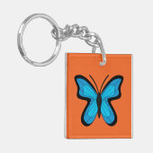 Blauer Schmetterling Schlüsselanhänger (Vorderseite links)