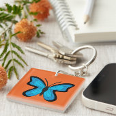 Blauer Schmetterling Schlüsselanhänger (Vorderseite rechts)