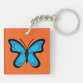 Blauer Schmetterling Schlüsselanhänger (Rückseite)