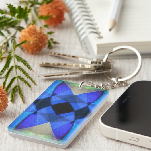 Blauer Schmetterling Schlüsselanhänger (Vorderseite rechts)