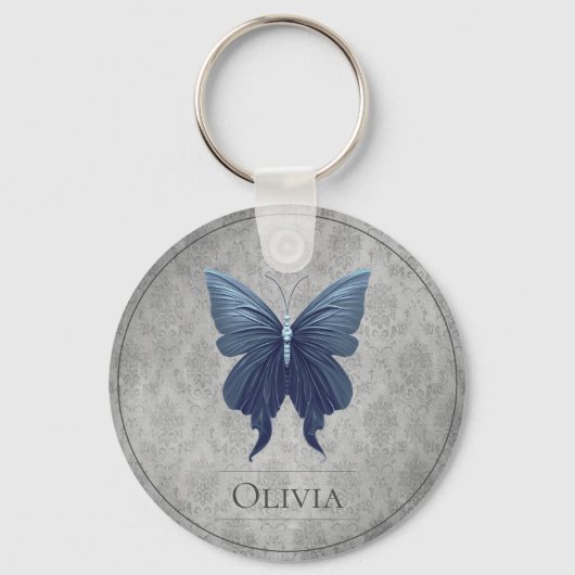 Blauer Schmetterling Schlüsselanhänger (Vorderseite)