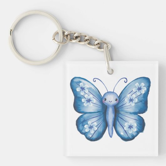 Blauer Schmetterling Schlüsselanhänger (Vorderseite)
