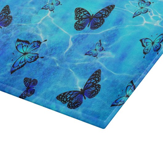 Blauer Schmetterling Schneidebrett (Ecke)