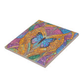 Blauer Schmetterling Schönes Mosaik Fliese (Seite)