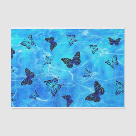 Blauer Schmetterling Seidenpapier (Vorderseite)