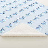 Blauer Schmetterling Sherpa Blanket Sherpadecke (3/4)