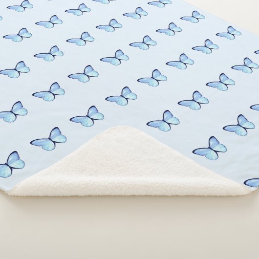 Blauer Schmetterling Sherpa Blanket Sherpadecke (3/4)