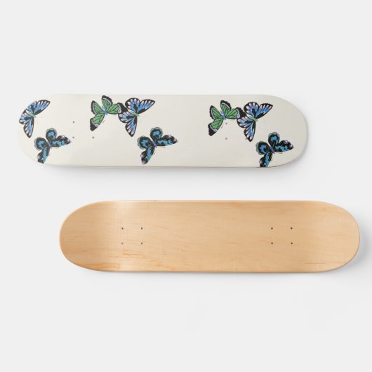 Blauer Schmetterling Skateboard (Horizontal)