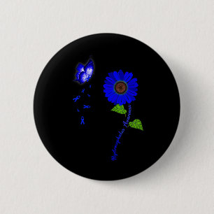 Blauer Schmetterling Sonnenblume Band Button