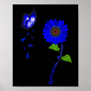 Blauer Schmetterling Sonnenblume Band Poster