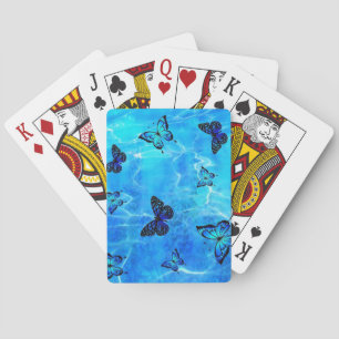 Blauer Schmetterling Spielkarten