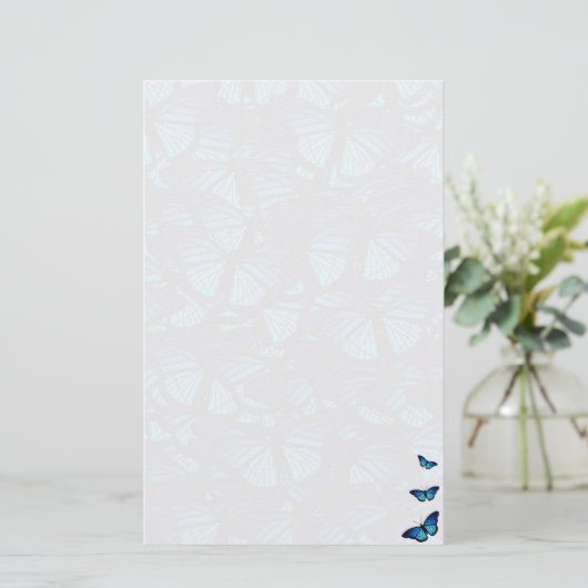 Blauer Schmetterling stationär Briefpapier (Stehend Vorderseite)