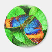 Blauer Schmetterling Stift Magnet (Vorne)